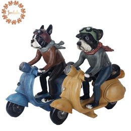 Other Event Party Supplies Creative Personality French Bulldog Dog Locomotive Motorcycle Resin Ornaments Figurine Statue Artificial Gift 230727