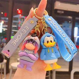 Fashion blogger designer jewelry Creative New Cute Mouse and Stupid Duck Keychain Lanyards KeyRings wholesale YS82