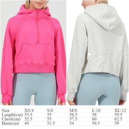 LL-88288 Hoodies Exercise Fitness Wear Womens Yoga Outfit Sportswear Outer Short Jackets Outdoor Apparel Casual Adult Running Hood280j