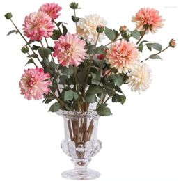 Decorative Flowers Simulated Chrysanthemum Single Dahlia Living Room Silkflower Decoration Arrangement Coloured 2023