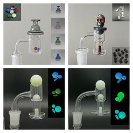 4 types Smoking Set 14mm Male Transparent Joint Nail Quartz Banger XL Flat Top Domeless With Colourful Spining Terp Pearl Bead Insert Carb Cap