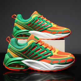 New Arrival Running Shoes Casual Sneakers Mens Womens Green Orange Breathable Lightweight Sports Trainers with Air Cushion