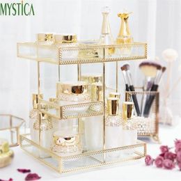 360-degree Rotating Cosmetic Storage Box Brush Holder Home Makeup Jewellery Organiser Case Office Skin Care Product Storage Rack258d