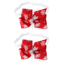 Bandanas 2 Pcs Accessories Baby Hair Tie Christmas Band Xmas Girls Headband Fabric Infant Born Bow