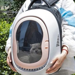 Cat Carriers Crates Houses Large Capacity Breathable Cat Bag Travel Portable Cat Supplies Space Capsule Shading Shoulder Pet Backpack Suitable for Cats 230726