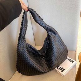 Woven Leather Bag 2024 Trend Fashion Luxury Designer Handbag High Quality Black Grey Blue Pink Brown Shoulder Tote Bag For Women mm