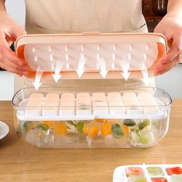 Ice Cream Tools 2 In 1 Cube Making Mould Silicone Press Type Cubic Maker DIY Creative Kitchen Gadgets Summer Cooling Drink Tray Tool 230726