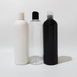Storage Bottles 18pcs 400ml Black White Clear Empty Plastic Container PET Travel Bottle With Disc Top Cap Shower Gel Shampoo Liquid Soap