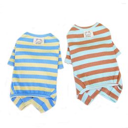 Dog Apparel Stripe Design Pajamas Summer Clothes For Small Medium Dogs Jumpsuit 4 Legs Onesies Chihuahua Yorkie Beagle Pet