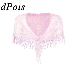 Scarves Elegant Womens Floral Cape Fringe Crochet Lace Triangle Shawl Bridal Wraps Cover Up Bolero For Party Dresses Accessory