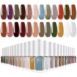 Nail Gel 2412PCS 11ml Polish Set Manicure Varnish Reflective Glitter Lacquer Pink Blue Red White All Colours No Need Lamp 230726