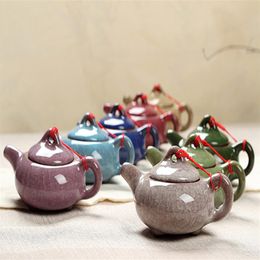 Chinese Traditional Ice crack glaze Tea pot Elegant Design Tea Sets Service China Red teapot Creative Gifts 2021265U