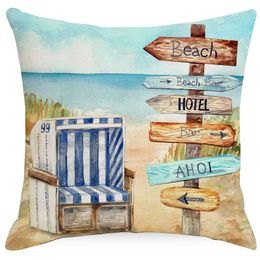 Cushion/Decorative Customizable Summer Ocean Beach Wind case Car case Home Sofa Cushion Home case