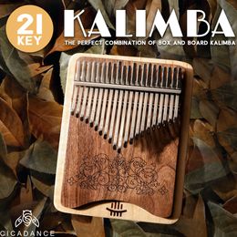 Novelty Items Kalimba Kit 21 Keys Black Walnut Thumb Piano Professional Hollow Calimba Keyboard Musical Instrument With Accessories Gifts Idea 230727