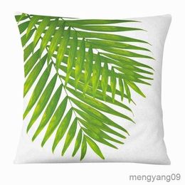 Cushion/Decorative Fresh Green Leaf Thin case Home Decoration Almofadas Decorativas Para Sofa R230727