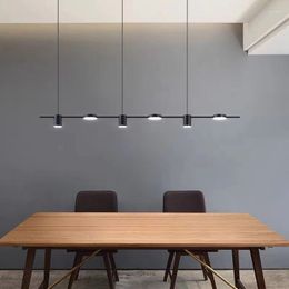 Pendant Lamps Nordic Led Restaurant Chandelier Modern Minimalist Dining Room Table Bar Creative Personality Long Platter Dining-