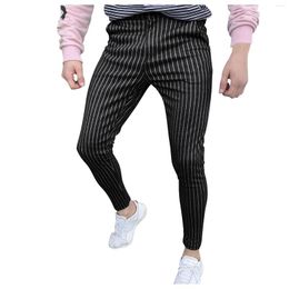 Men's Pants Trousers For Male Casual Spring Summer Vintage Formal Quality Striped Printed Slim Pencil Men Gentleman Clothes