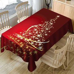 Table Cloth New Christmas Tablecloth Printing Xmas Dining Christmas Bells Dinning Table Cover Cloth for Home Party Decor New Year Decoration R230727