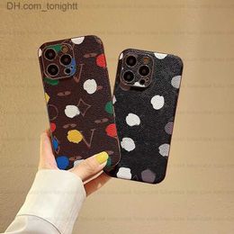 Cell Phone Cases Polka Dot Phone Case Luxury Designer Phonecase For IPhone 14 Pro Max 14plus 11 12 13 Pro Max Case Electroplated Leather Mobile Phones Cover Z230727