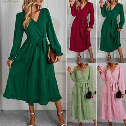 Basic Casual Dresses Independently designed large swing casual dress new spring/summer 2023 women's long dress T230727