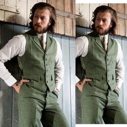 Green Groom Vests 2019 Custom Made Six Five Men Vest Slim Fit Prom Vest Notched Lapel Wedding Waistcoat2819