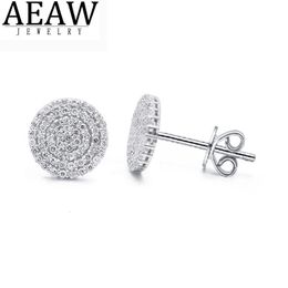 Stud AEAW Earrings for Women Trending Solid 10K Gold Flower Setting Mossanite Diamond Gems Wedding Jewelery 230726