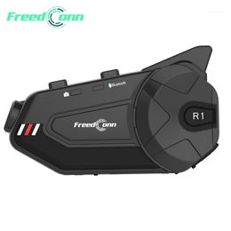 dconn Motorcycle Group Intercom Waterproof HD Lens 1080P Video 6 Riders Bluetooth FM Wifi Helmet Headset R1 Plus Recorder1277G