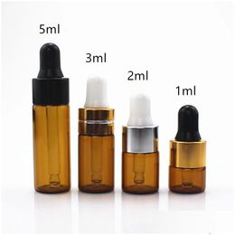 Packing Bottles Amber Glass Dropper Bottle Empty Sample Vial Glasses Eye Aromatherapy Liquid Per Essential Oil Drop Delivery Office Sc Dhhe7