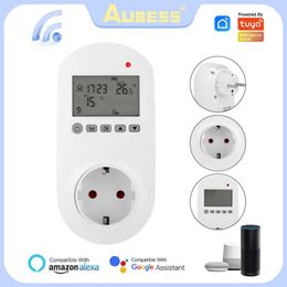 Smart Power Plugs Tuya WiFi Programmable Smart Plug EU Heater Socket 16A Electric Floor Heating WIFI Thermostat Support Alexa Google Home HKD230727