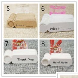 Christmas Decorations New Festive 5X1.3Cm 100Pcs Kraft Paper Blank Price Label Tag For Production Hanging Description Cute Shape Drop Dhqkx