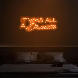 Other Event & Party Supplies It Was All A Dream Neon Sign Custom Light Led Pink Home Room Wall Decoration Ins Shop Dec240J