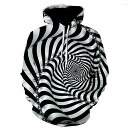 Men's Hoodies 2023 3d Men Geometric Vertigo Print Hooded Sweatshirts Fashion Cool Hypnotic Pullover Winter Tracksuits