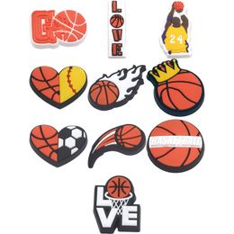 Shoe Parts Accessories Love Basketball Themed Decorations Charms For Clog - Perfect Alligator Jibtz Bubble Slipper Sandals Drop Delive Otafs