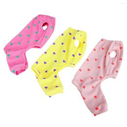 Dog Apparel Soft Cotton Pyjamas For Small Dogs Cute Heart Print Design Puppy Jumpsuit T-shirt Pjs Onesie Spring Summer Pet Clothes