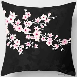 Cushion/Decorative Customizable Beautiful Cherry Tree Printing Series Gift Home Office Decoration Bedroom Sofa Car Cushion Cover R230727