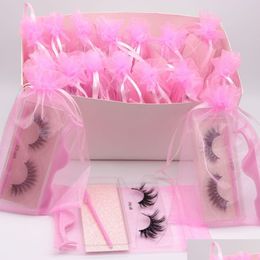 Other Health Beauty Items 3D Faux Mink Eyelashes Natural Long Soft Handmade Cruelty- False Eye Lashes With Tweezer Lash Brush Set In Dhudo