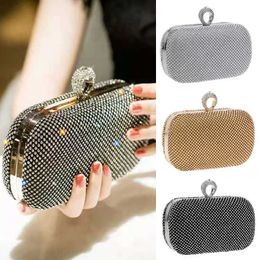 Evening Bags Shinny Glitter Rhinestone Hard surface Box Elegant Female Wedding Shoulder Pouch Banquet Party Luxury Purse 230427