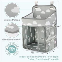 Albums Newborn Bed Storage Organizer Crib Hanging Storage Bag Caddy Organizer for Baby Essentials Bedding Set Diaper Storage Bag