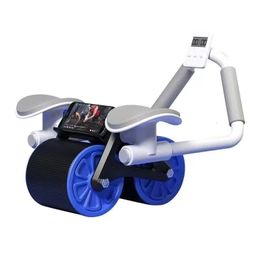 Sit Up Benches Automatic Rebound Belly Wheel Abdominal Wheels With Pad Push-up Flat Muscle Stretch Roller Support Mute Abdominal Exerciser 230727