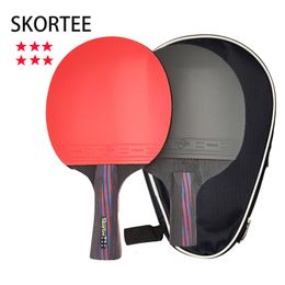 Table Tennis Raquets 6 Star Professional Table Tennis Racket WIth Bag Horizontal Grip Ping Pong Paddle pingpong bat Student Sports Equipment 230727