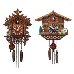 Wall Clocks 1pc Wooden Cuckoo Clock Handmade Traditional Home For Decorations