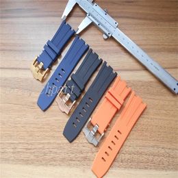 Watchpart Watch Strap Watches Rubber Roy Bands Black Blue Orange Silicone WatchBand with Buckle in 28mm De Luxe327U