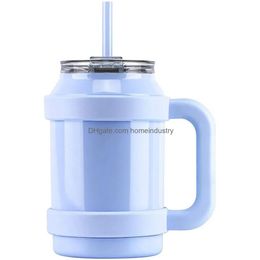 Mugs 50Oz Stainless Steel Quencher Tumbler Vacuum Keep And Cold Mug With Handle St New Jy03 Drop Delivery Home Garden Kitchen Dining B Dhdjq