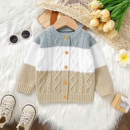 Family Matching Outfits Autumn Winter Boy Baby Knitting Cardigan Twist Sweater Girl Children Fashion Knit Casual Tops Coat Kid Striped Knitted Jackets 230726