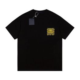 2023SS春/夏高品質デザイナーレタープリントTシャツコットンファブリックラウンドネックプルオーバー短袖ユニセックスTシャツスウェットシャツS3ZX12