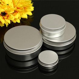5-100ml Empty Aluminium Cosmetic Pot Jar Tin Container Box Screw Lid Craft287U