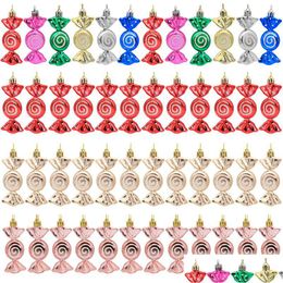 Christmas Decorations 6 Pcs/Set Candy Ornaments Xmas Tree Hanging Glitter Holiday Festival Party Home Decor Phjk2210 Drop Delivery Gar Dhgvh