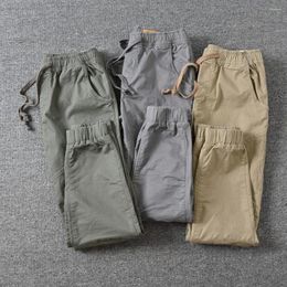 Men's Pants Men Casual High Waist Cargo Solid Color Drawstring Sweatpants Military Joggers Trousers For Pantalones Hombre