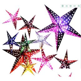 Christmas Decorations Party Decoration Ornament 30Cm Paper Five-Star Star Lamp Lampshade Scene Layout Lanterns Drop Delivery Home Gard Dhjd2
