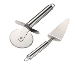 Pizza Cutter Wheel Server Set Super Sharp Slicer With Ergonomic Non Slip Handle Quality Stainless Steel Cutte Baking & Pastry Too3231